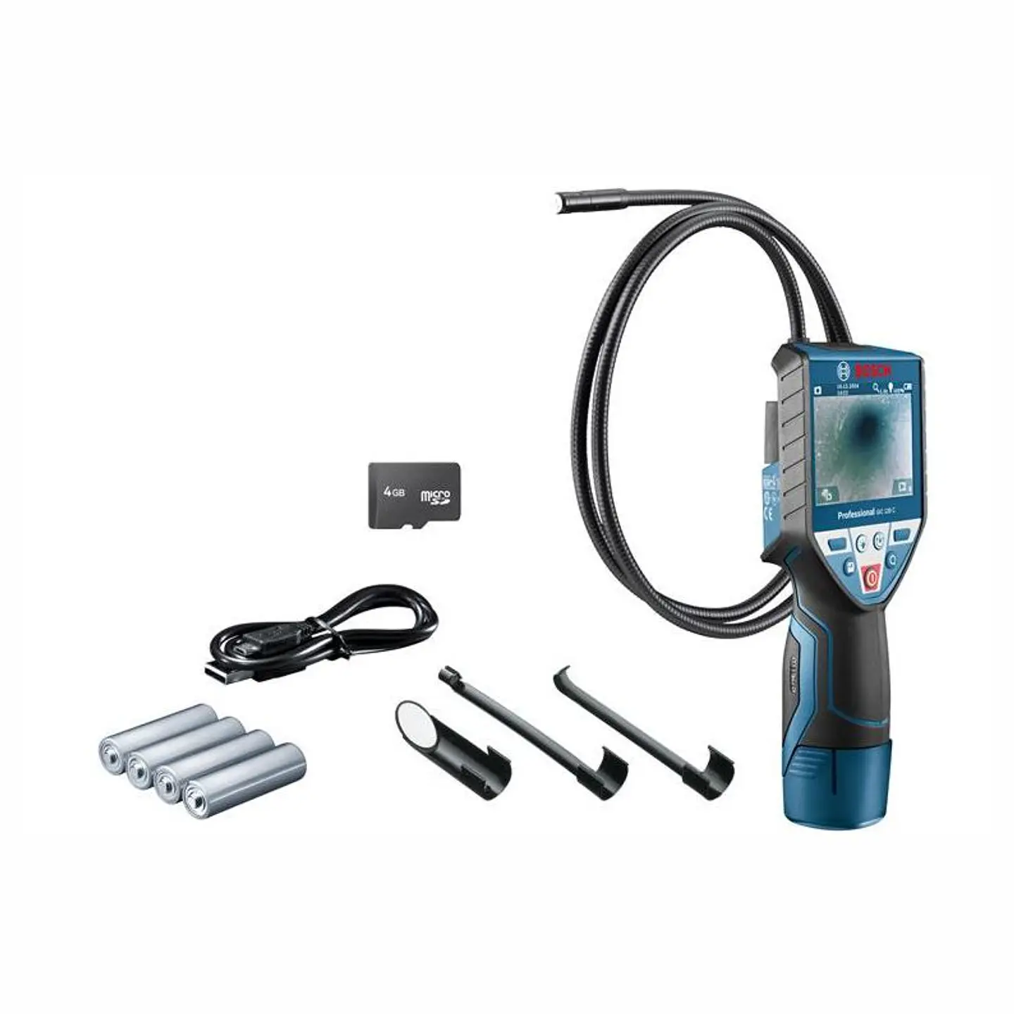 Câmara de inspecção GIC 120 C + 4 Pilhas (AA) BOSCH 1