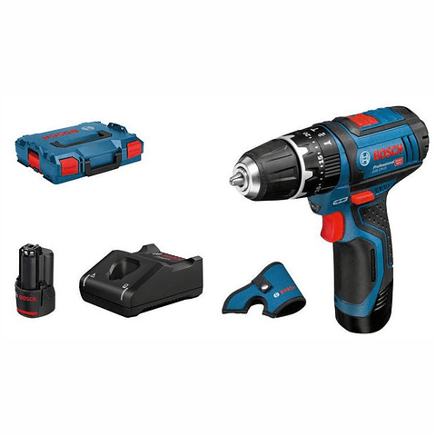 Aparafusadora/Berbequim com percussão sem fio GSB 12V-15 + 2 Baterias 2.0Ah + Mala L-BOXX BOSCH