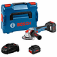 Rebarbadora com regulador rotações sem fio X-LOCK GWX 18V-10 SC (125mm) + 2x ProCORE18V 5,5Ah + L-BOXX BOSCH - vignette 1