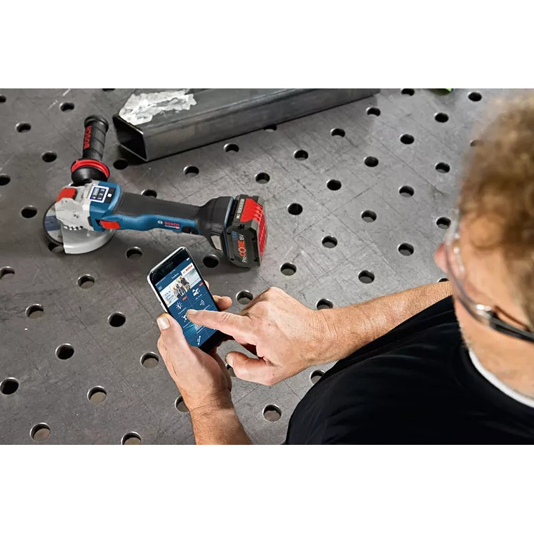 Rebarbadora com regulador rotações sem fio X-LOCK GWX 18V-10 SC (125mm) + 2x ProCORE18V 5,5Ah + L-BOXX BOSCH 3