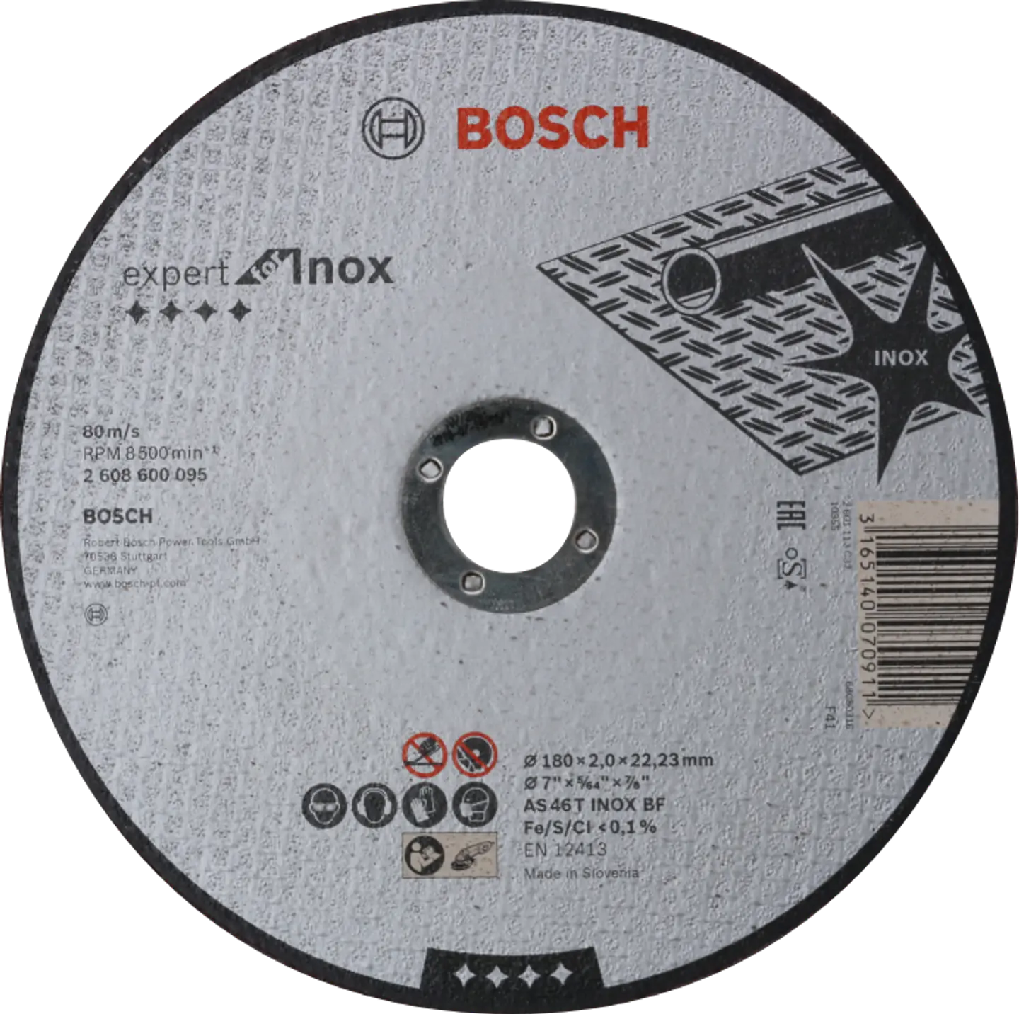 Disco de corte direito 180 mm EXPERT FOR INOX BOSCH  1