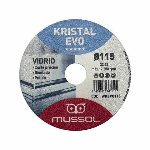 Disco de diamante para Vidro 115 mm KRISTAL EVO MUSSOL