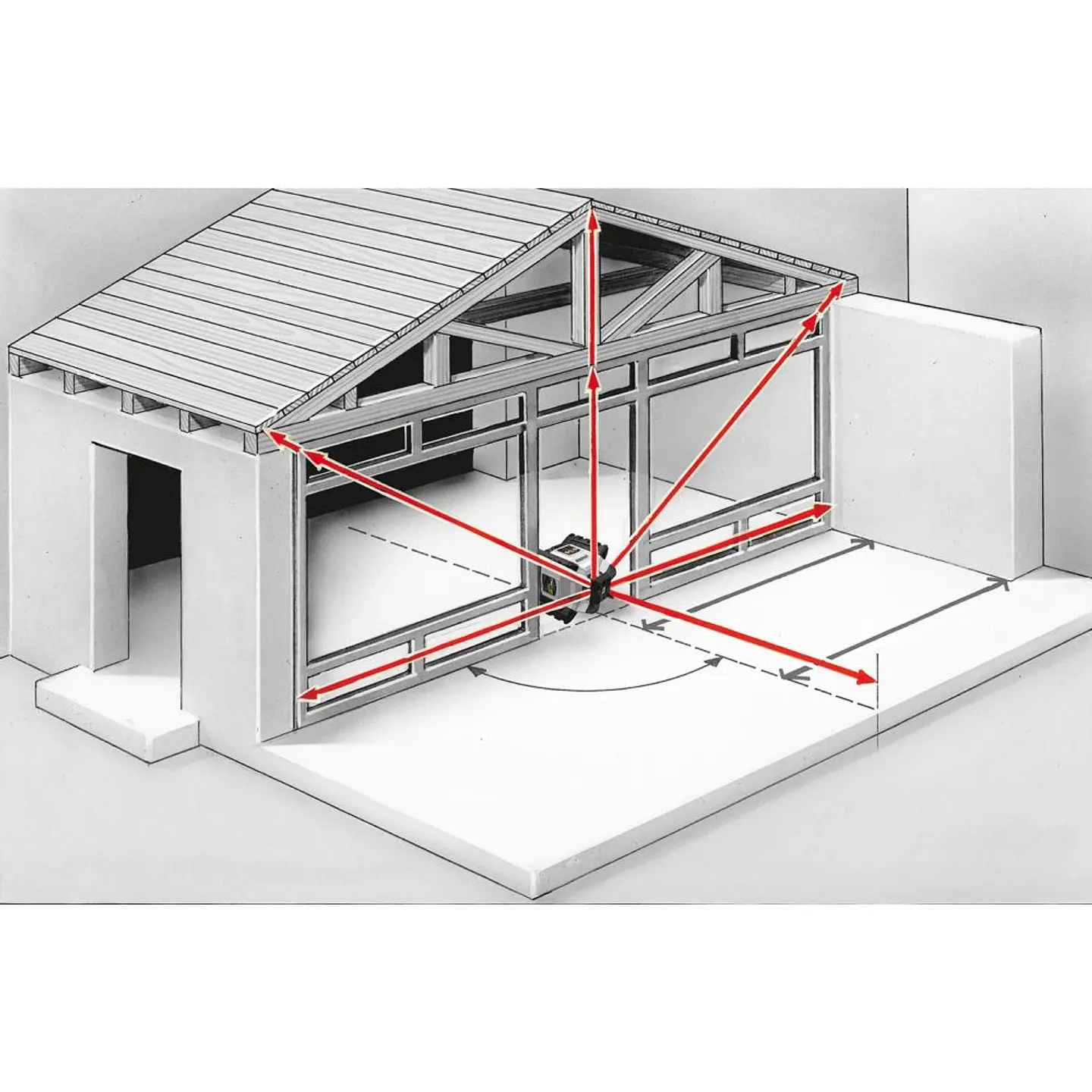 Nivel Laser Vermelho Rotativo Quadrum Compact 210 S + Tripé + Receptor + Régua LASERLINER 3