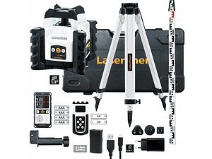 Nivel Laser Vermelho Rotativo Quadrum Compact 210 S + Tripé + Receptor + Régua LASERLINER