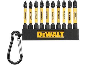 Jogo de 10 Pontas de Aparafusar (Bit's) PZ/PH x 57mm FlexTorq DT7274 DEWALT
