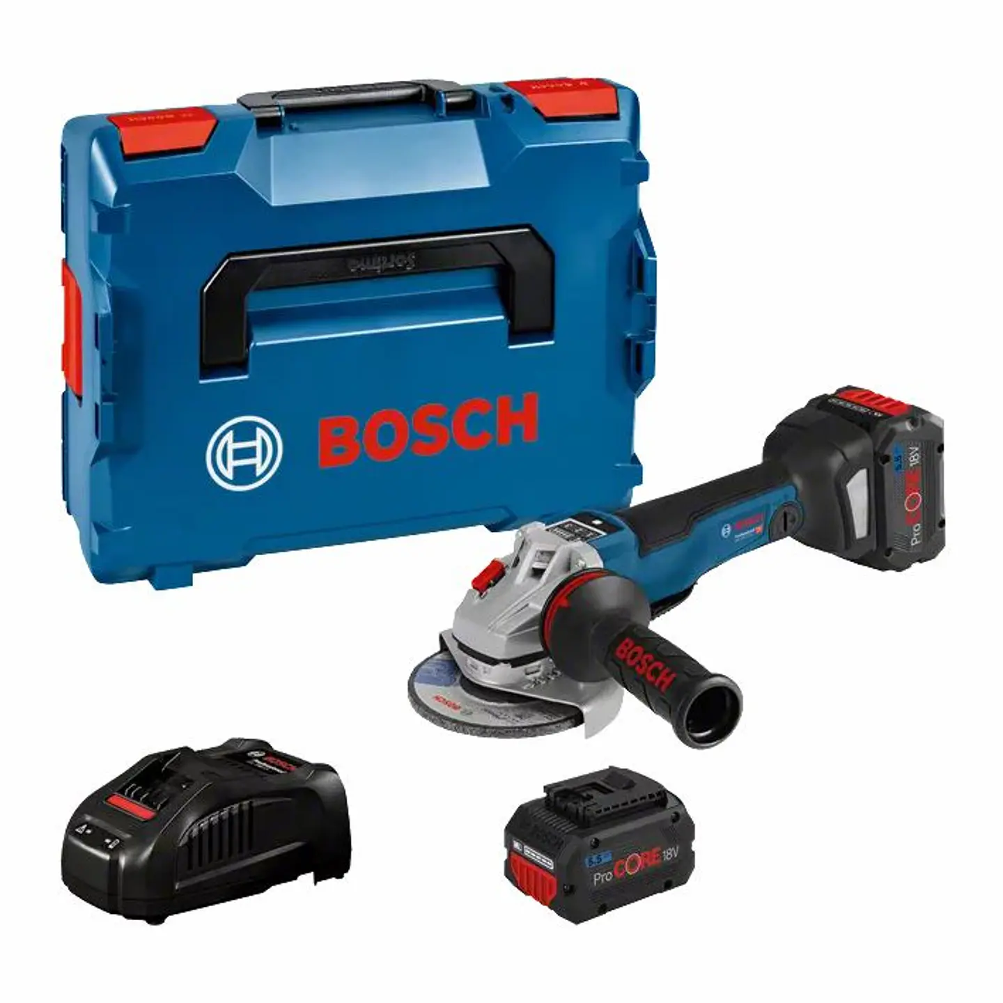 Rebarbadoras sem fio GWS 18V-10 PSC (125mm) + 2 Baterias ProCORE18V 5.5Ah BOSCH 1