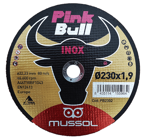 Disco de corte inox extrafino 230 mm PB2302 PINK BULL MUSSOL
