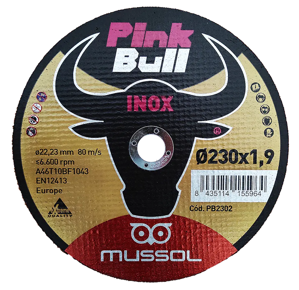 Disco de corte inox extrafino 230 mm PB2302 PINK BULL MUSSOL 1