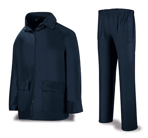 Fato de Chuva em Poliuretano Azul Marinho de 175 Gr. METEO