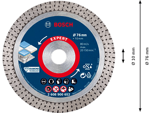 Disco de corte com diamante 76 x 10 mm EXPERT Hard Ceramic BOSCH