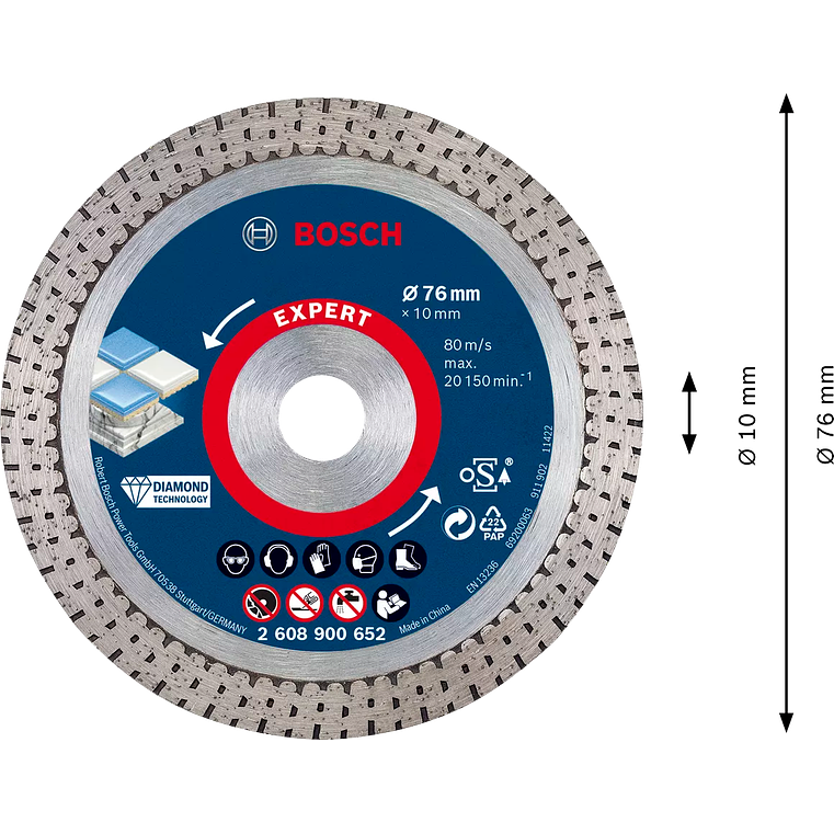 Disco de corte com diamante 76 x 10 mm EXPERT Hard Ceramic BOSCH 2
