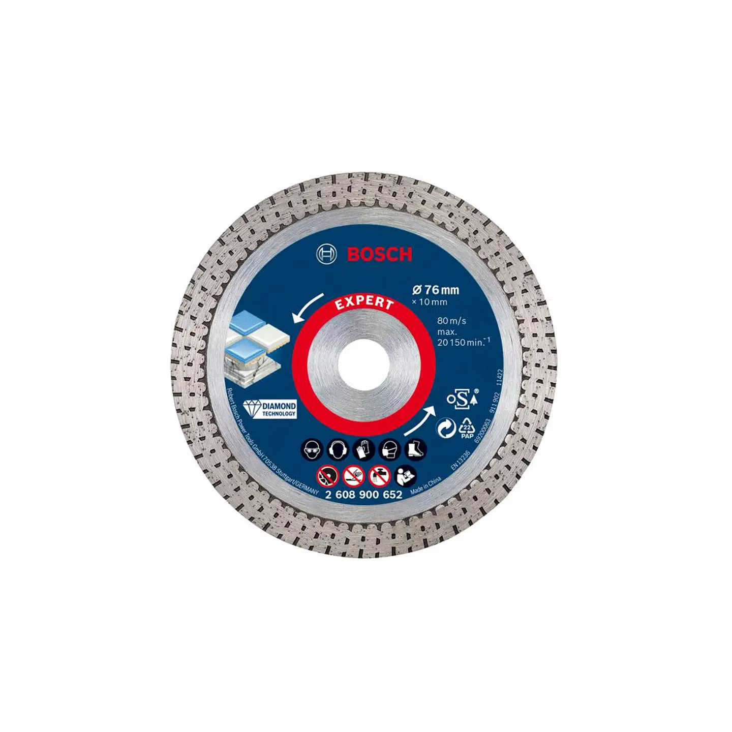 Disco de corte com diamante 76 x 10 mm EXPERT Hard Ceramic BOSCH 1