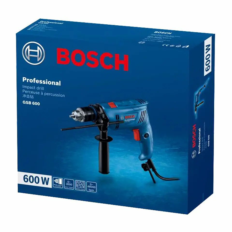 Berbequim com percussão GSB 600 BOSCH 2