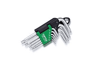Jogo de Chaves Torx Curtas 9 Peças T10-T50 TOPTUL 