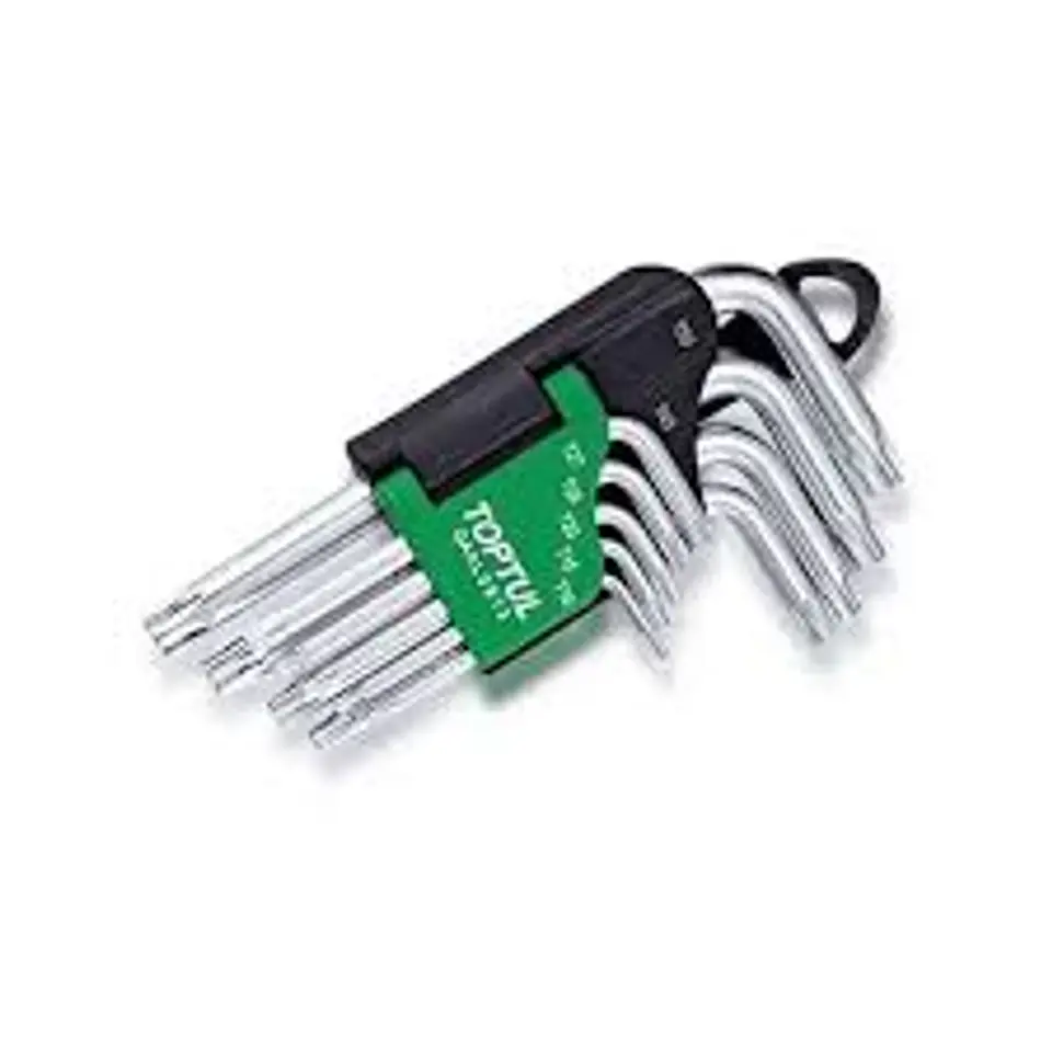Jogo de Chaves Torx Curtas 9 Peças T10-T50 TOPTUL  1