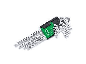 Jogo de Chaves Torx Longas 9 Peças T10-T50 TOPTUL