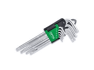 Jogo de Chaves Torx Longas 9 Peças T10-T50 TOPTUL
