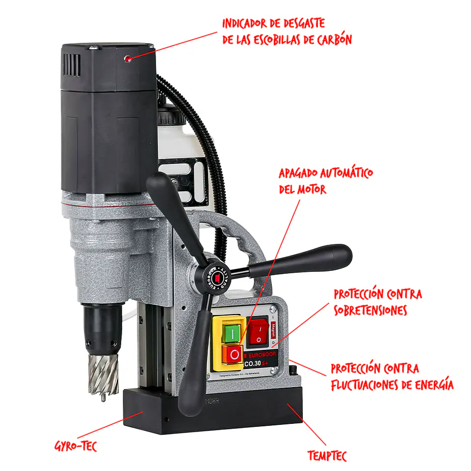 Berbequim com Base Magnética até 30mm 220V ECO30S+ EUROBOOR 2