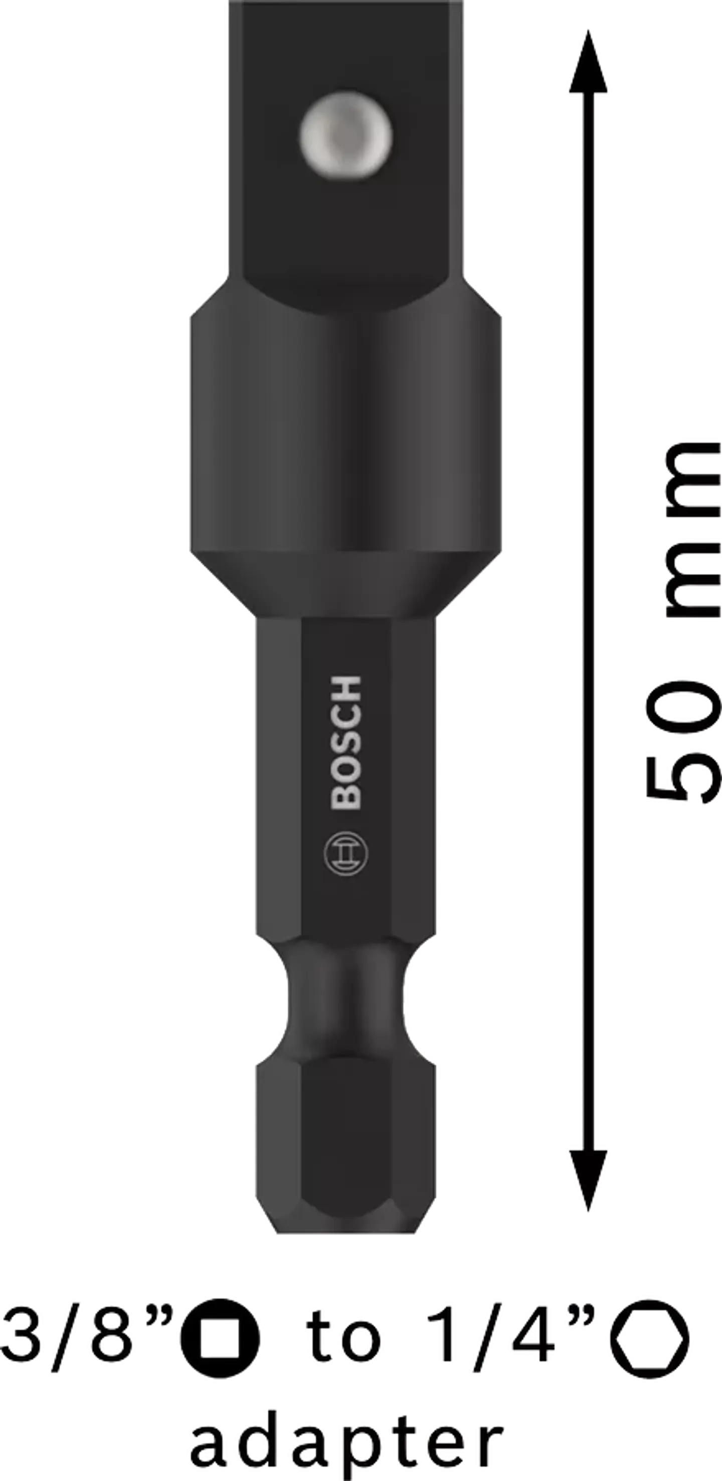 Adaptador 1/4'' para chaves de caixa de 3/8'' BOSCH 3
