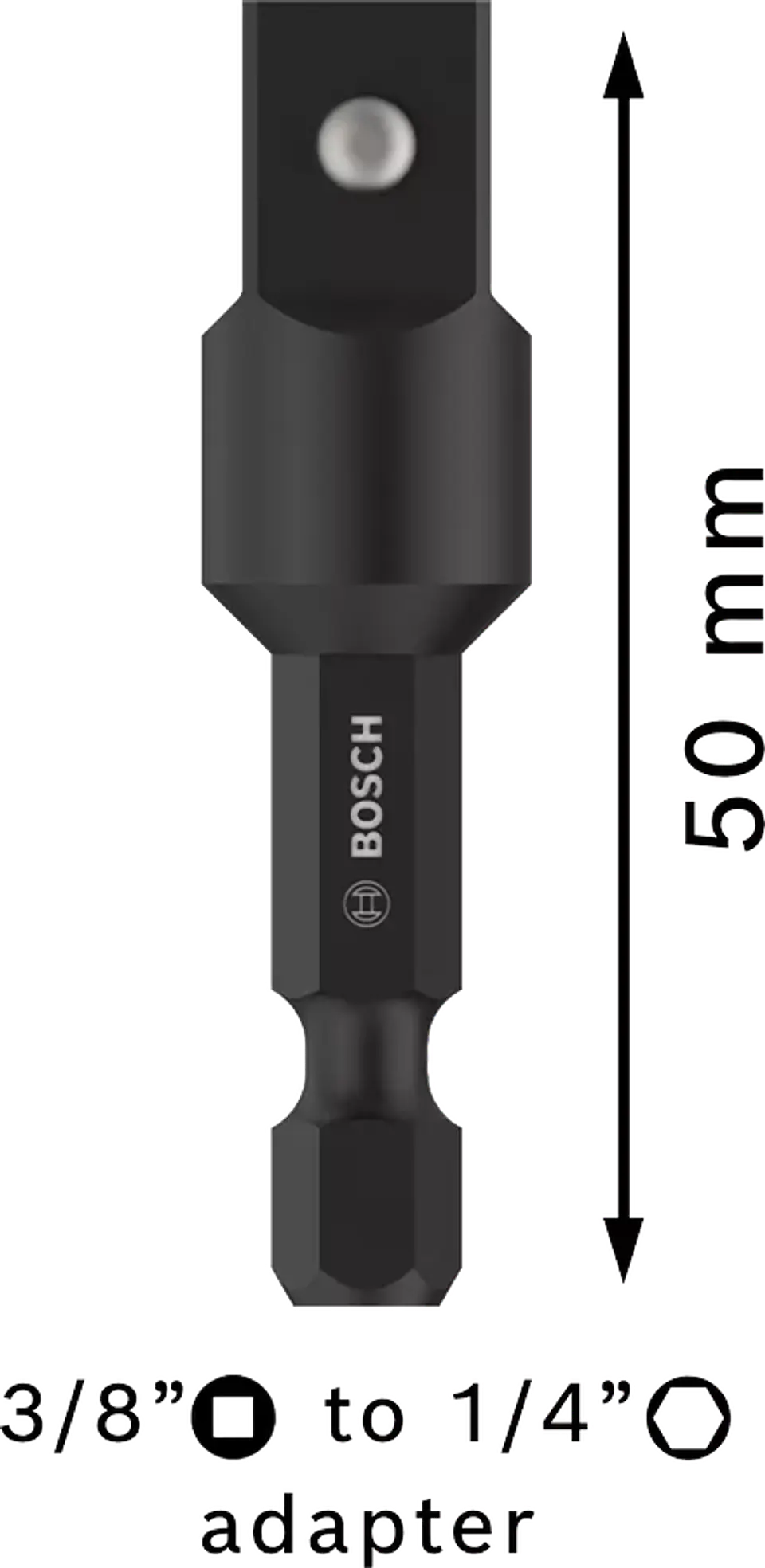 Adaptador 1/4'' para chaves de caixa de 3/8'' BOSCH 3