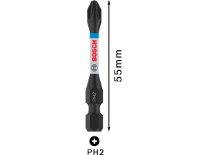 Ponta de aparafusar de impacto PH2 x 55 mm (2 Un.) BOSCH