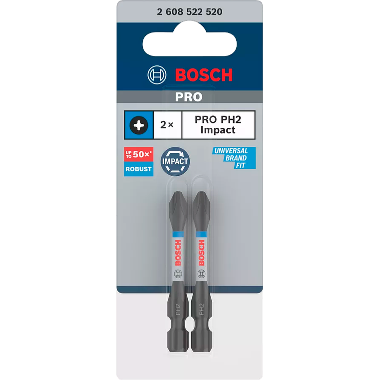 Ponta de aparafusar de impacto PH2 x 55 mm (2 Un.) BOSCH 3