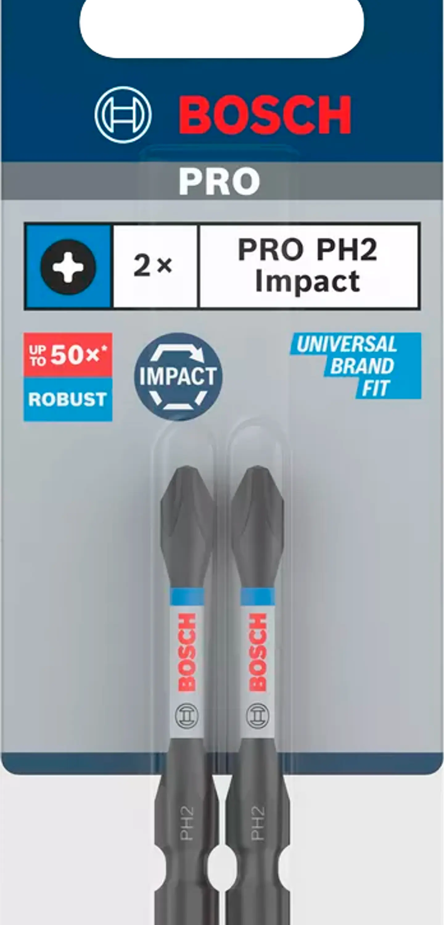 Ponta de aparafusar de impacto PH2 x 55 mm (2 Un.) BOSCH 3