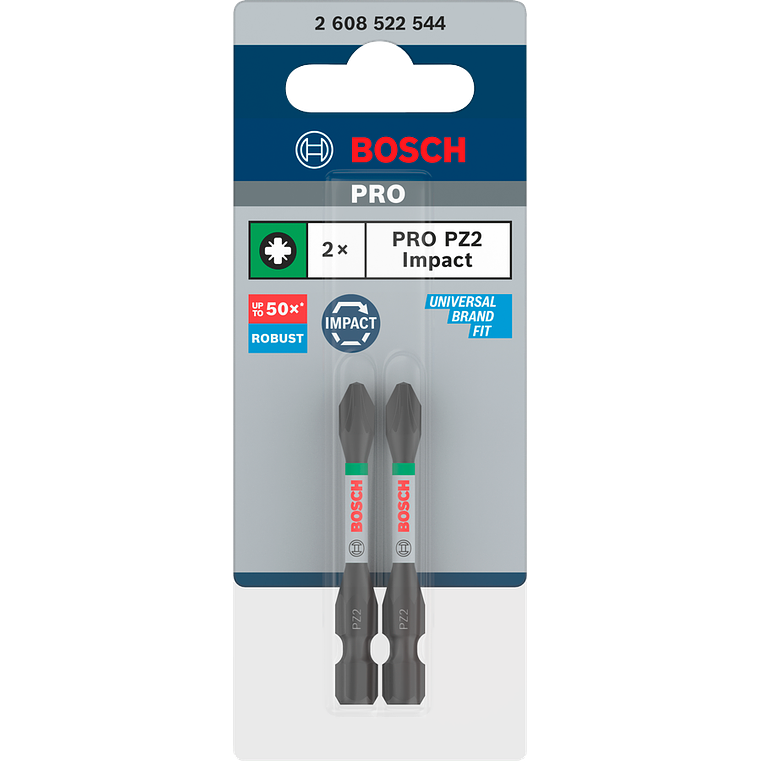 Ponta de aparafusar de impacto PZ2 x 55 mm (2 Un.) BOSCH 3