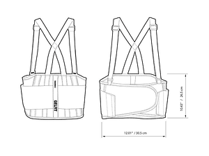 Cinto de suporte lombar com suspensórios Tamanho Médio TB-45G-M TOUGHBUILT