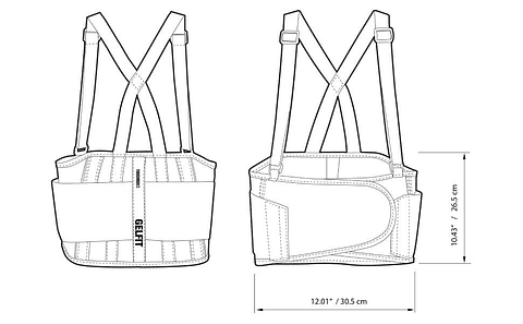 Cinto de suporte lombar com suspensórios Tamanho Médio TB-45G-M TOUGHBUILT