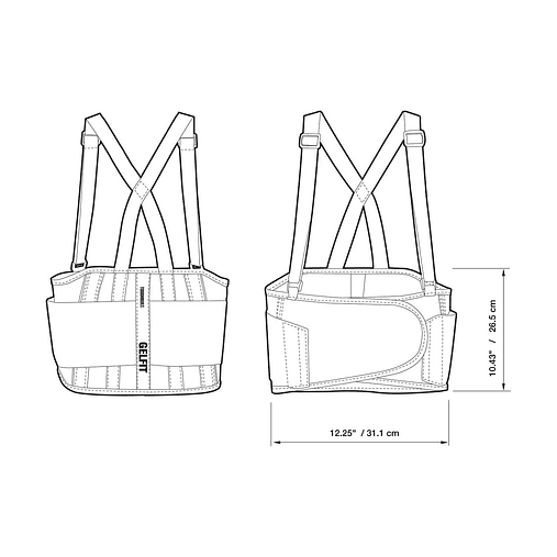 Cinto de suporte lombar com suspensórios Tamanho Grande TB-45G-L TOUGHBUILT 4