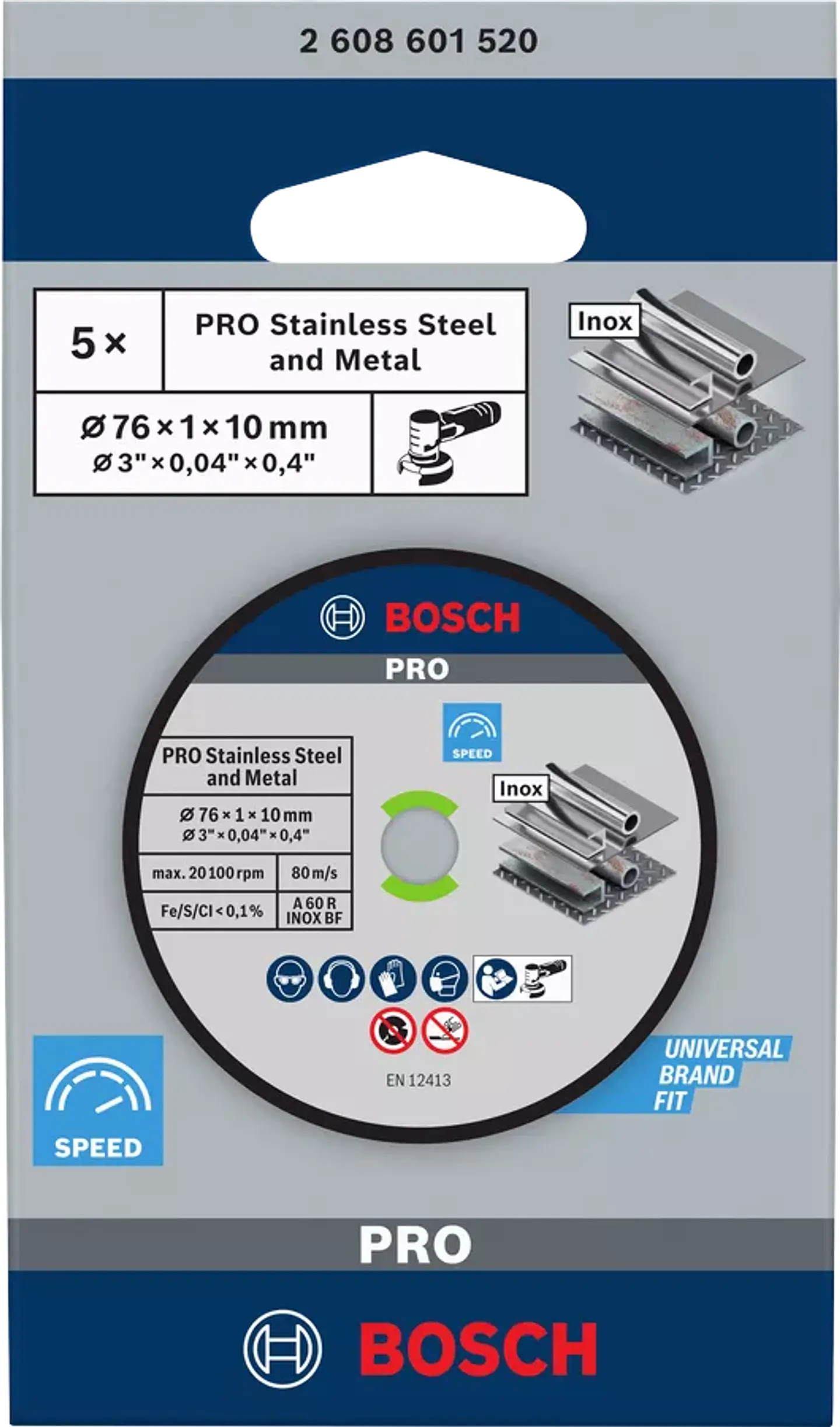 5 un. Disco de corte inox para rebarbadora 76mm Expert for inox BOSCH 2