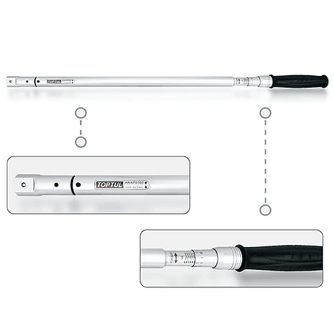 Chave Dinamométrica Intermutável TOPTUL