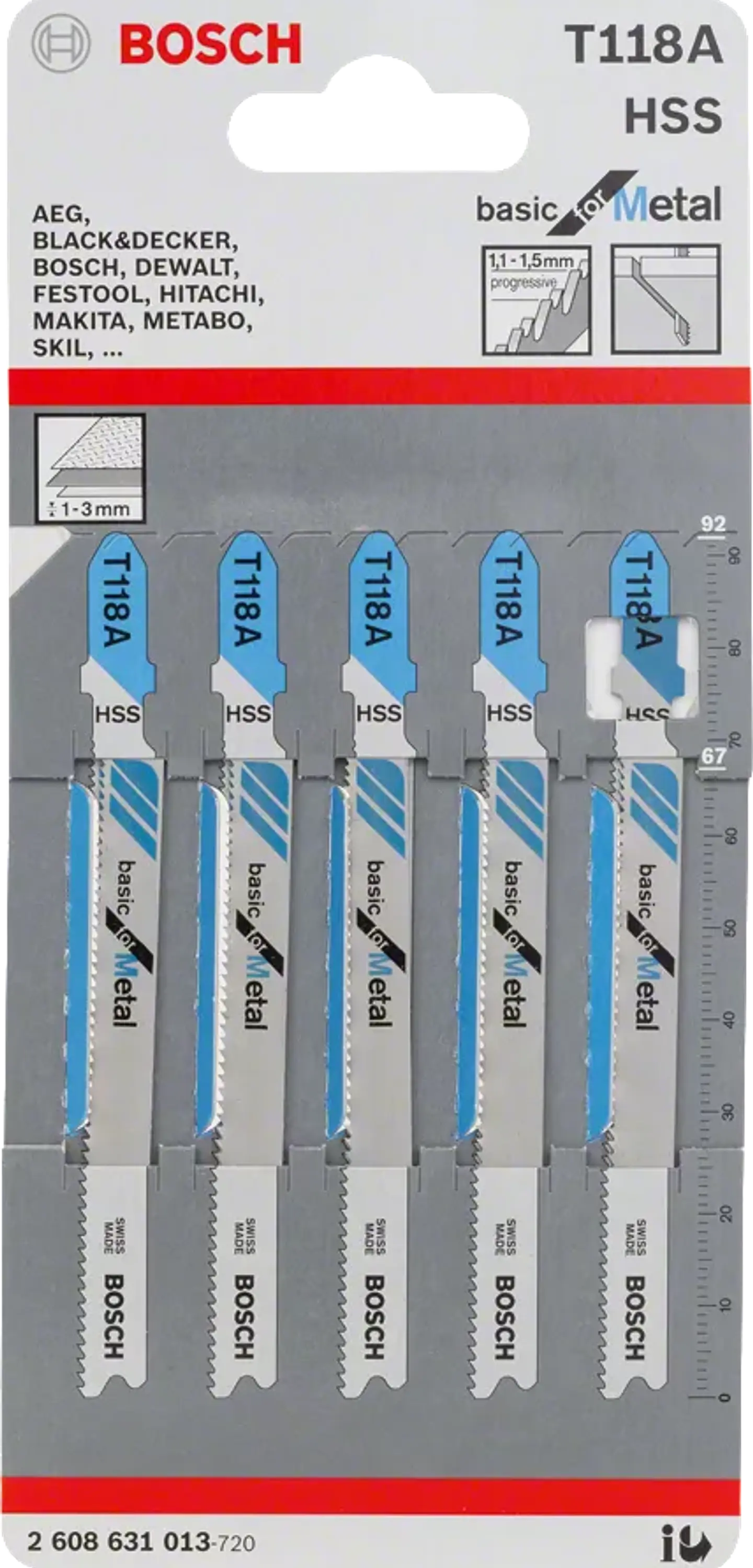 Lamina de Serra Vertical T 118 A BASIC FOR METAL BOSCH 3