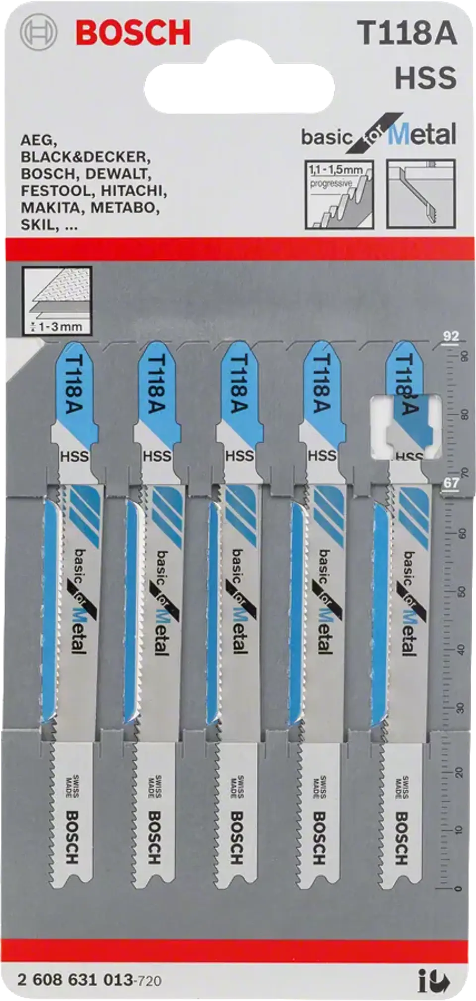 Lamina de Serra Vertical T 118 A BASIC FOR METAL BOSCH 3