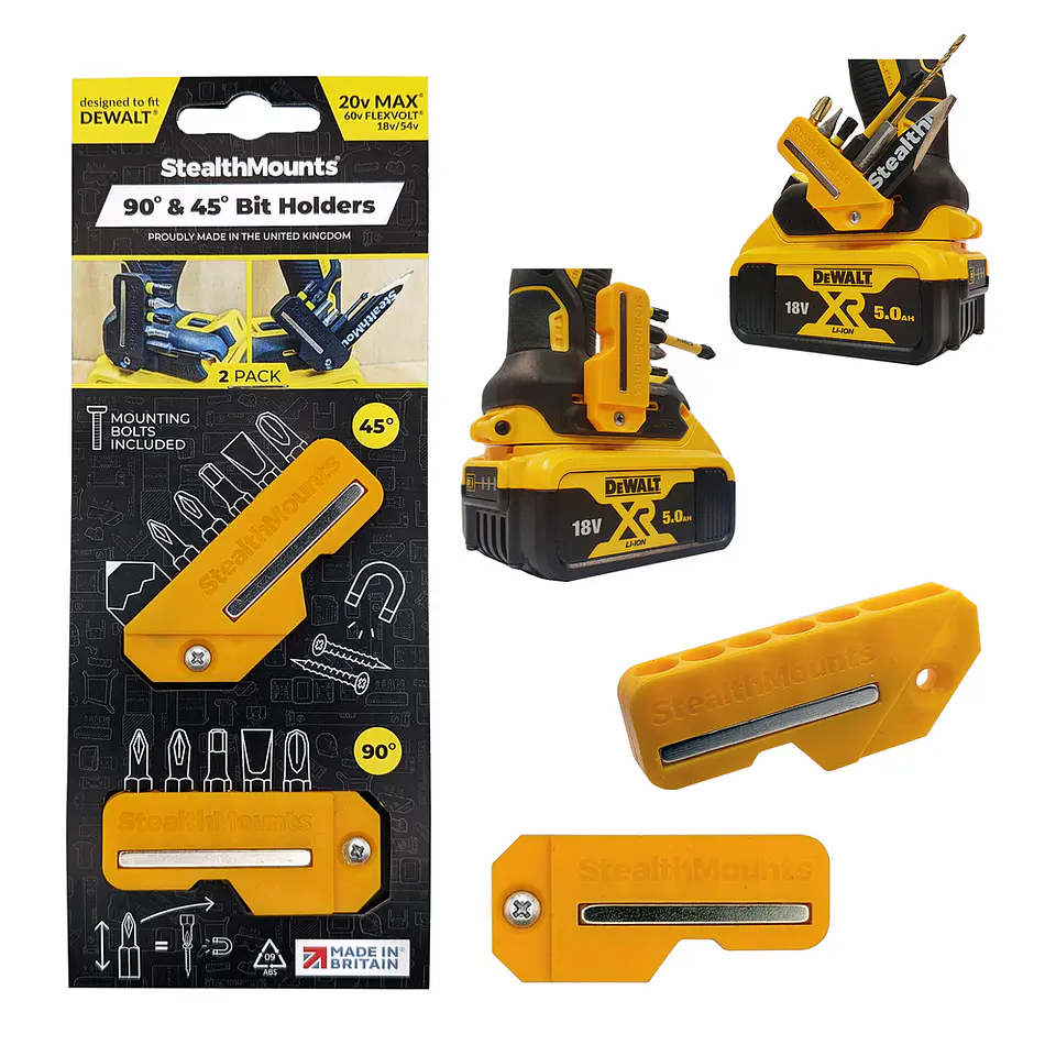 Suporte para Aparafusadoras de Bits 45°/90° Dewalt XR18V BH-DW-4590-YLW STEALTHMOUNTS (2 Uni.) 1