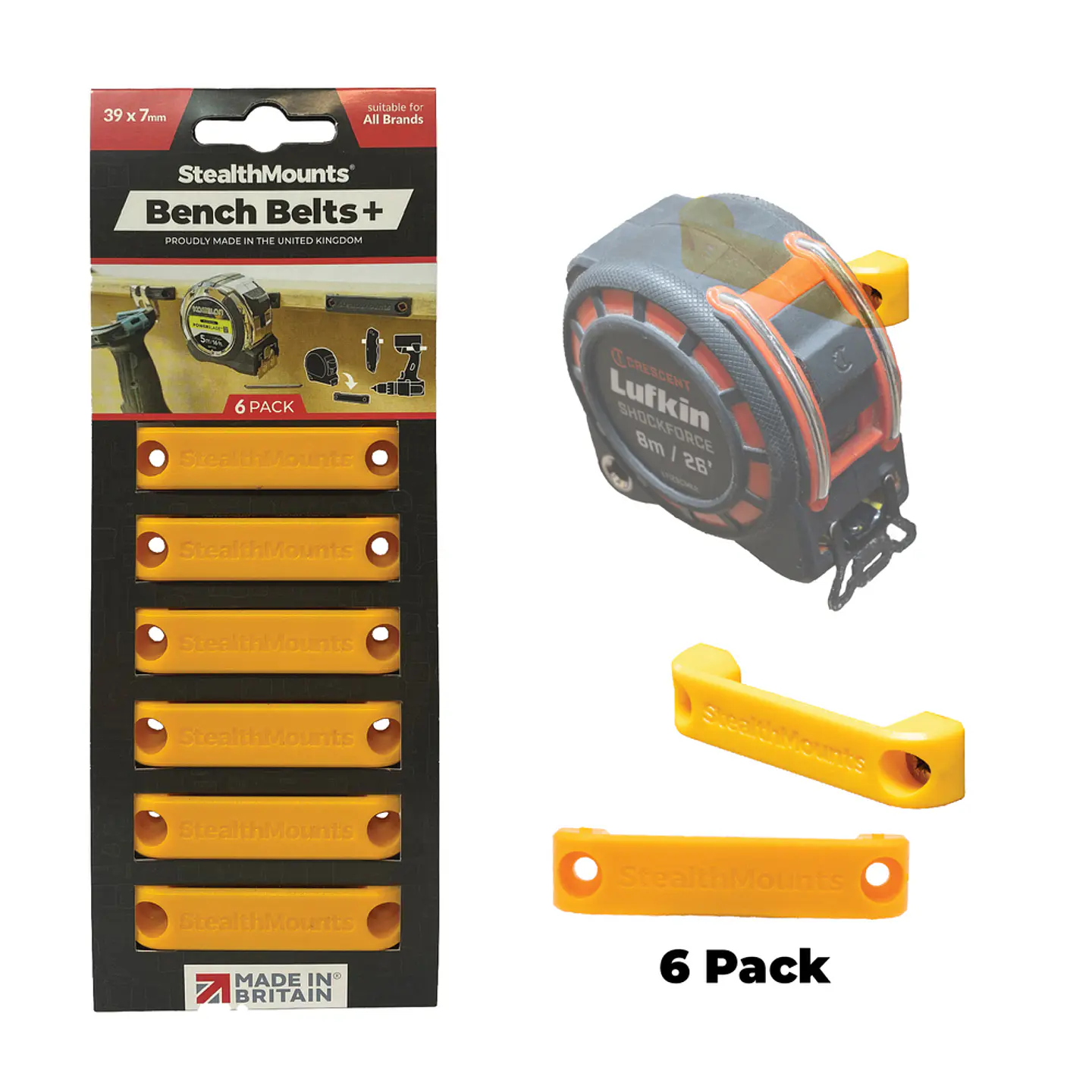 Suporte para Fitas Métricas 37mm BB-PL-YLW-6 STEALTHMOUNTS (6 Uni.)  1