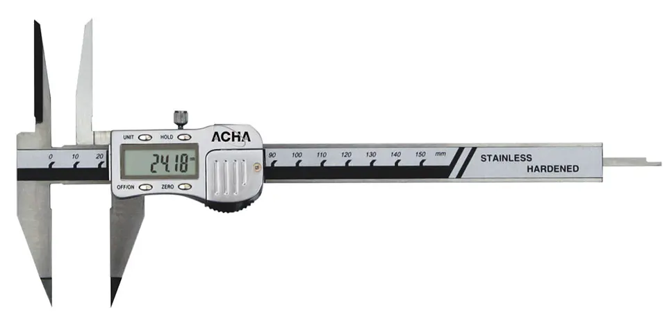 Paquímetro Digital com Bocas Afiadas e Pontas Longas 0-150mm ACHA 1