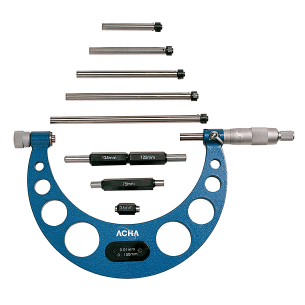 Micrómetro de Exteriores com Bigornas Intercambiáveis ACHA