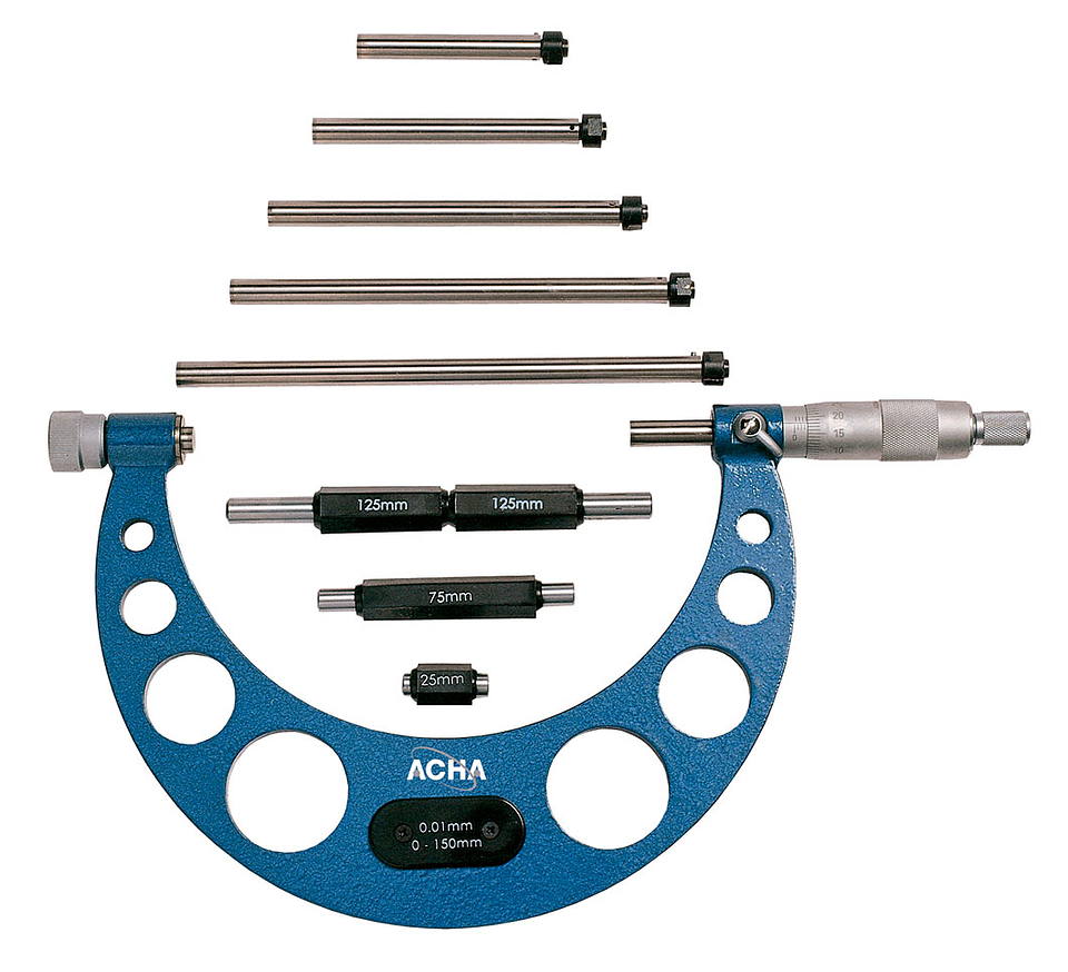 Micrómetro de Exteriores com Bigornas Intercambiáveis ACHA 1