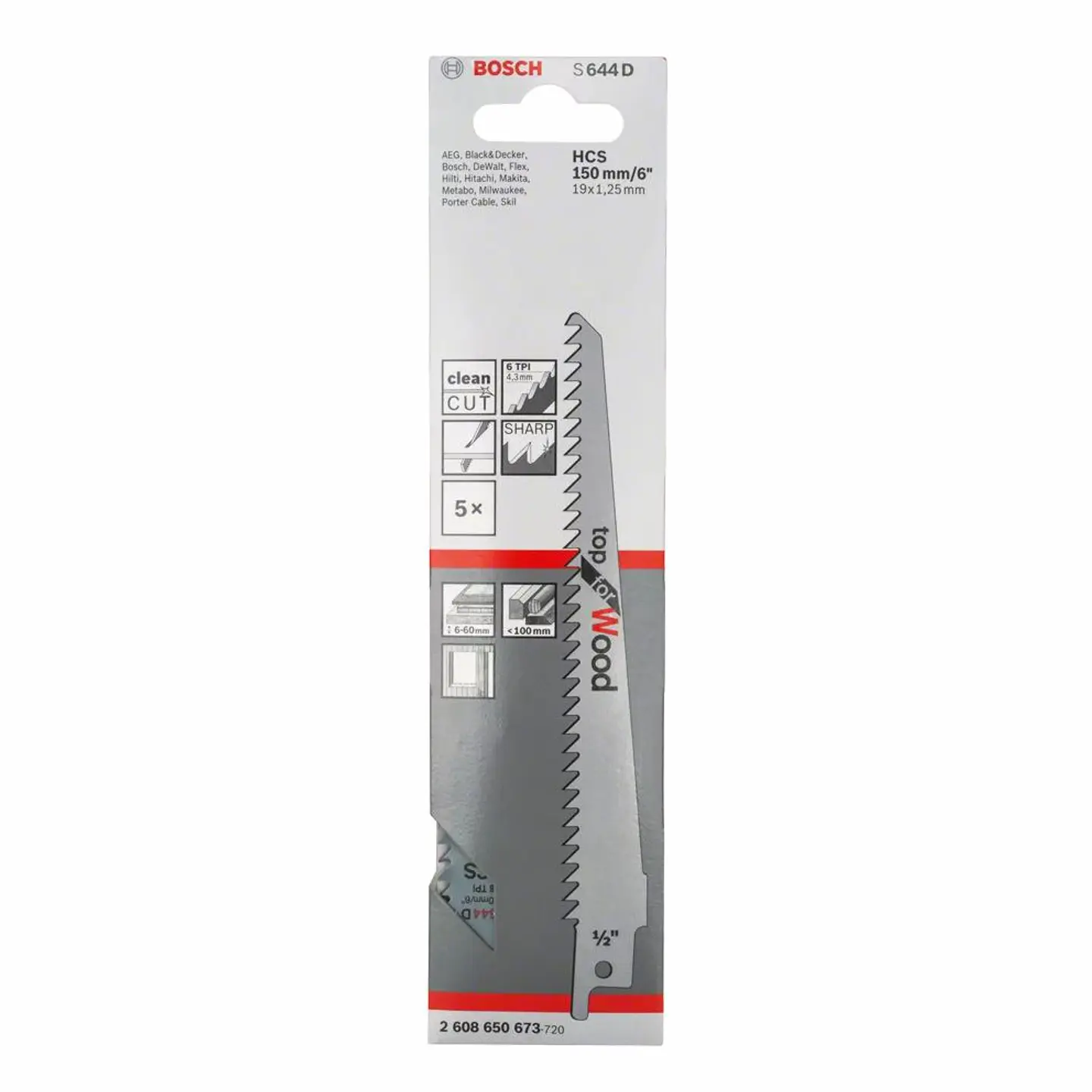 Lâmina de Serra Sabre S 644 D TOP FOR WOOD BOSCH 3