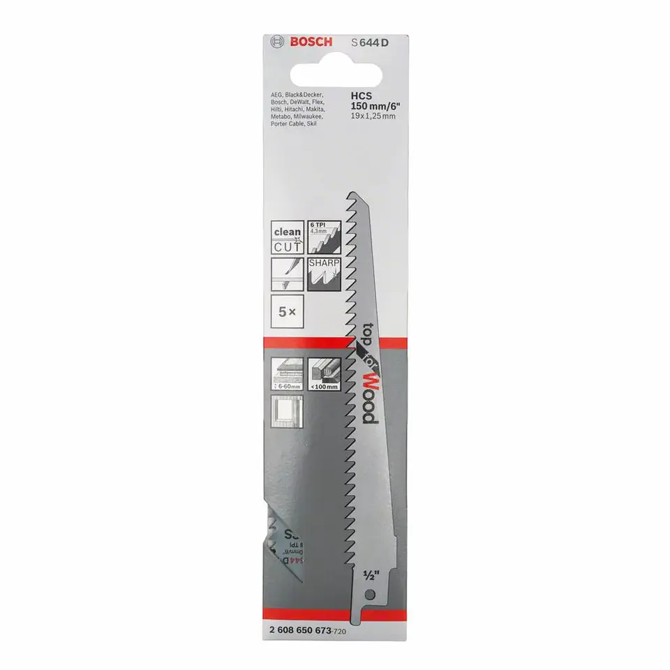 Lâmina de Serra Sabre S 644 D TOP FOR WOOD BOSCH 3