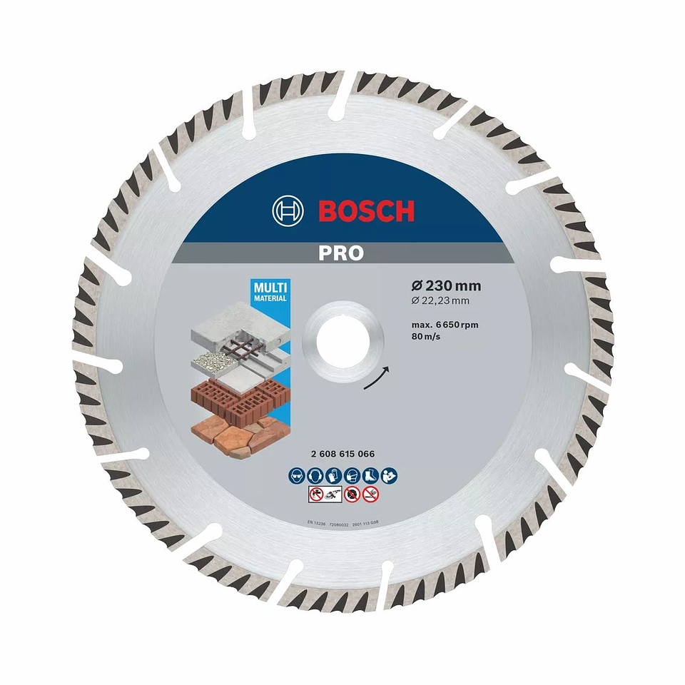 Disco de corte diamante 230mm PRO MULTI MATERIAL BOSCH 1