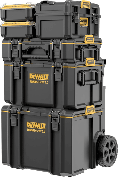 Trolley ToughSystem™ 2.0 com 3 Malas + 1 Caixa de Carrregador XR18V + 2 Organizadores Meia Largura DWST83402-10 DEWALT