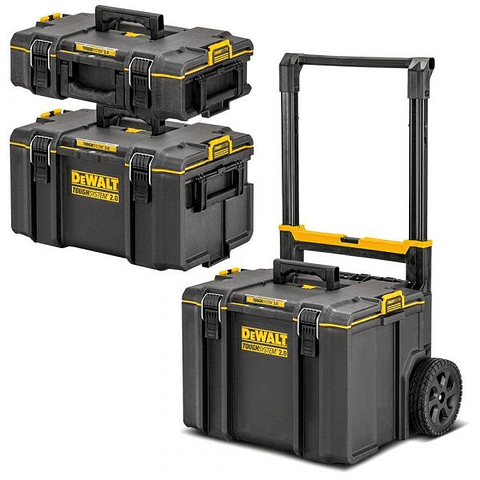 Trolley ToughSystem™ 2.0 com 3 Malas + 1 Caixa de Carrregador XR18V + 2 Organizadores Meia Largura DWST83402-10 DEWALT