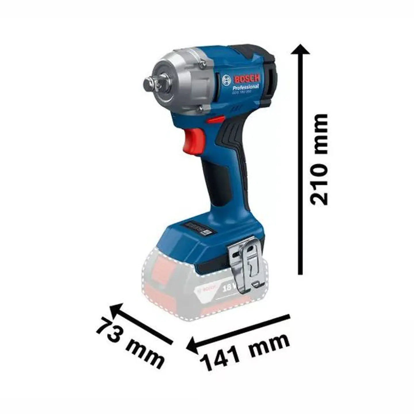 Aparafusadora de impacto 1/2' GDS 18V-350 + 2 Baterias 18V 4.0Ah BOSCH 3