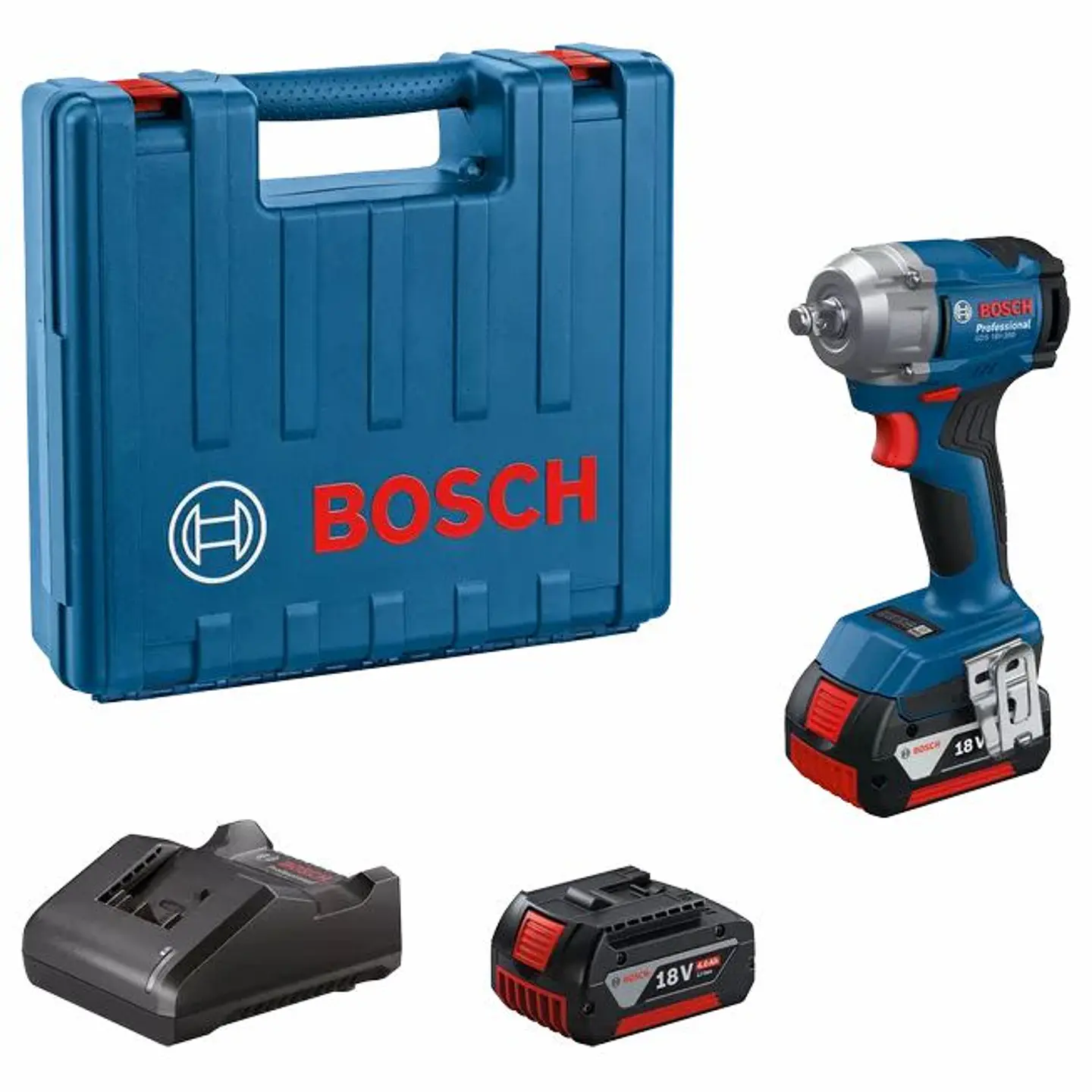 Aparafusadora de impacto 1/2' GDS 18V-350 + 2 Baterias 18V 4.0Ah BOSCH 1