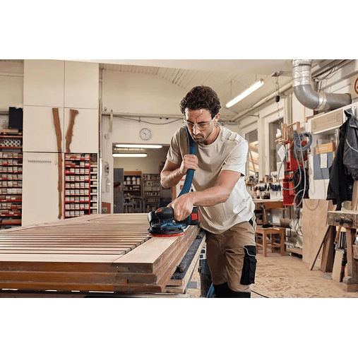 Lixadora excentrica sem fio GEX 18V-150-3 + Mala L-BOXX 162 BOSCH 5