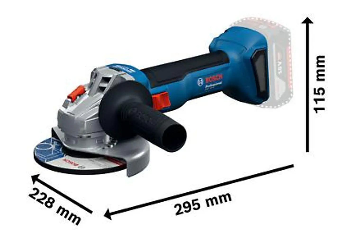 Rebarbadora sem fio GWS 18V-8  (125) + mala L-BOXX BOSCH  2