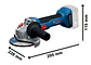 Rebarbadora sem fio GWS 18V-8 (125) + 2x baterias 18V 4.0Ah BOSCH - Miniatura 3